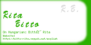 rita bitto business card